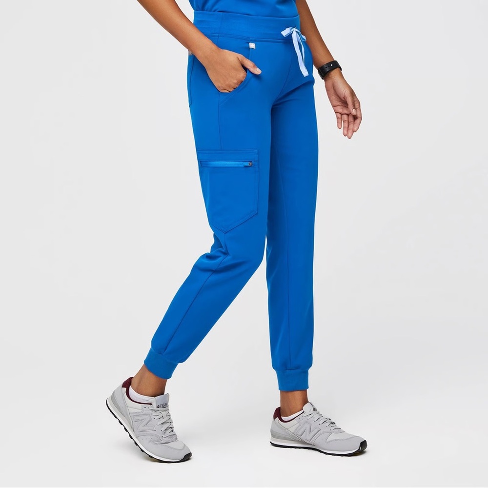 FIGS XS (Petite) Blue Zamora Joggers Women's Scrubs Yoga Waistband Drawstring